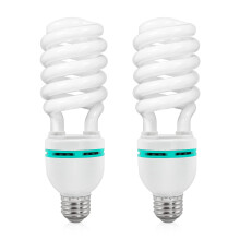 2Pack 45W 5500K Daylight Balanced CFL Photography Light Bulbs for Photo Video Studio