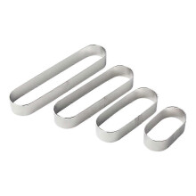 Edelstahl-Mousse-Ringform, lange ovale Tiramisu-Backform, Mini-Keksformen für Kuchen, Pie Edition 0703