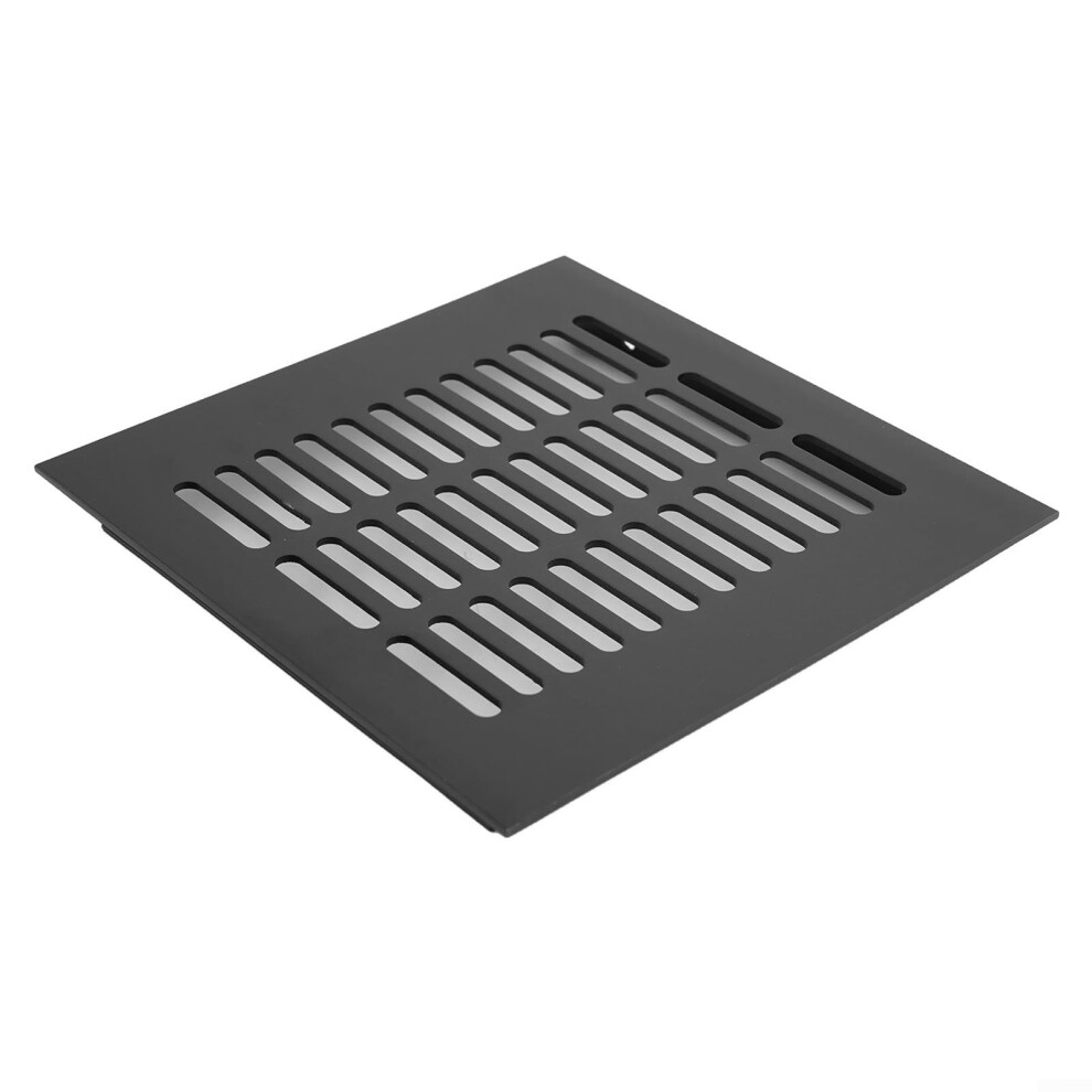 Rectangular Aluminum Air Vent Cover With Louvered Grille For Closet Wardrobe, Black 200X200mm 9070919308383