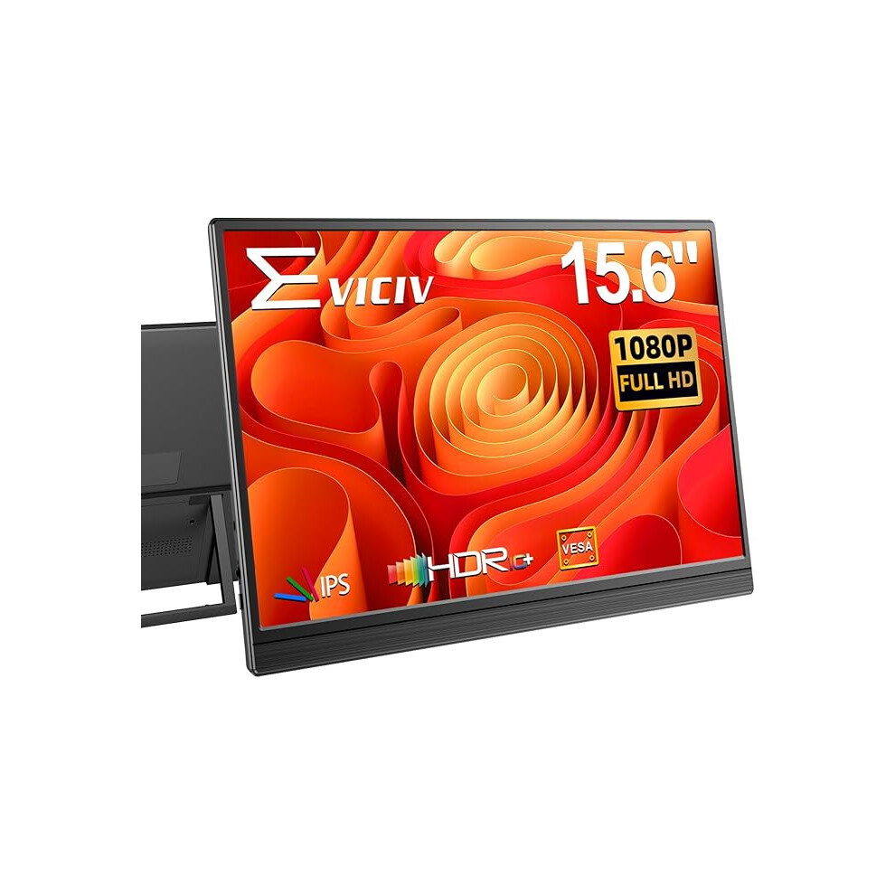 Monitors Portable Monitor 15.6" 1080P, Fhd Travel Monitor For Laptop, Ips Portable Screen W/Vesa & Kickstand Compatible With Ps3/4/5/Xbox/Switch