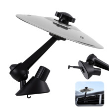 Car Dashboard Cymbal with Instant Metallic Crash, Tool Clip Mount, Silver Mini Crash for Air Vent