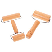 2pcs Wooden Rolling Pin Set for Pizza and Pastry, Ergonomic NonStick Beech Wood Dough Roller