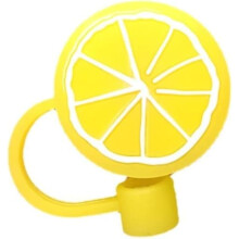 Straw Cover for Stanley Cup Lemon Design, Reusable Silicone Topper for 40oz Tumblers, Dustproof 68mm