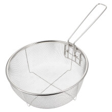 Collapsible Stainless Steel Frying Basket with Long Handle for Multipurpose Frying and Steaming
