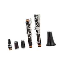 Professional B Flat Clarinet Ebony with Silver Keys for Orchestra and Solo Performance