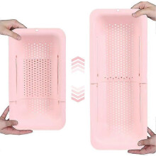 Over the Sink Colander Strainer Basket - Wash Vegetables and Fruits, Drain Cooked Pasta and Dry Dishes
