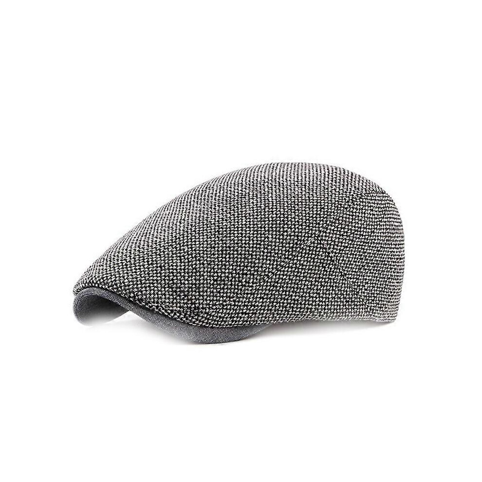 (Free Size, Gray) Mimigo Men Spring And Summer Flat Cap, Newsboy Caps With Earmuffs Gatsby Driving Cap Beret Hat Breathable Material-image