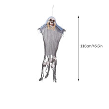 (A) Halloween Hanging Ghost Party Decoration Gauze Hanging Ghost Escape Room Decoration Prop Skeleton Hanging Ghost