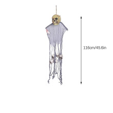(D) Halloween Hanging Ghost Party Decoration Gauze Hanging Ghost Escape Room Decoration Prop Skeleton Hanging Ghost
