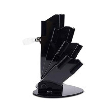 Ceramic Kitchen Knife Set with Fruit Peeler and Stable Acrylic Stand, SpaceSaving Utensil Holder