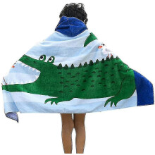 (Seagull Crocodile) Kids Hooded Bath Beach Towel 100% Cotton Super Soft Children's Towel Swimming Girls Boys