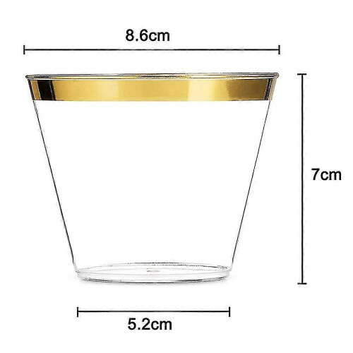 (100Pcs) 50pcs Plastic Cup 9 Oz Hard Disposable Cup Transparent Glass Party Camping 2