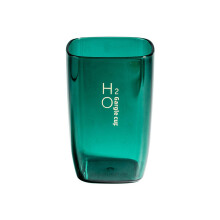Transparent Plastic Mouthwash Cup with Integrated Toothbrush Holder for Bathroom Couples