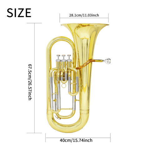 Professional B Flat Euphonium with Smooth Versatile Tone for Performances and Daily Practice 1
