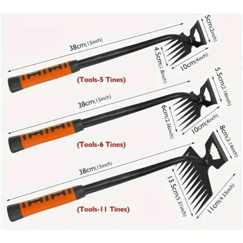 Manual 5Tooth Weeding Rake Garden Root Puller Tool for Easy Weed Removal and Root Extraction 2