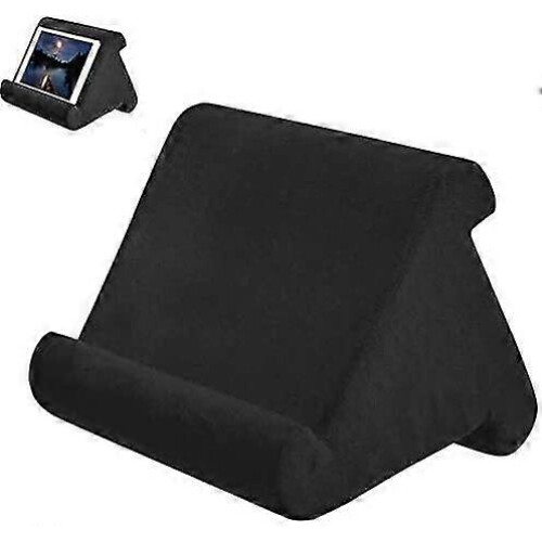 (black) Tablet Stand Pillow, Multi-angle Soft Pillow Lap Stand, Wedge Holder, Portable Triangle Tablet Stand (black)