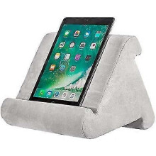 (grey) Tablet Stand Pillow, Multi-angle Soft Pillow Lap Stand, Wedge Holder, Portable Triangle Tablet Stand (black)
