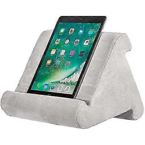 (grey) Tablet Stand Pillow, Multi-angle Soft Pillow Lap Stand, Wedge Holder, Portable Triangle Tablet Stand (black)