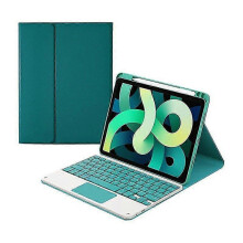 (Air 1 2 pro 9.7, Green Dark) Wireless Keyboard Case With Trackpad Pencil Holder For Ipad