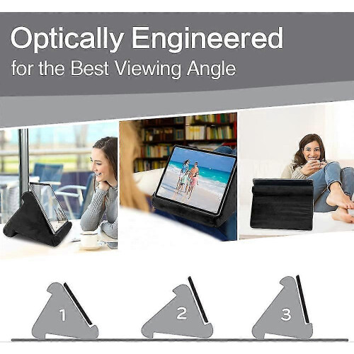 (black) Tablet Stand Pillow, Multi-angle Soft Pillow Lap Stand, Wedge Holder, Portable Triangle Tablet Stand (black) 1
