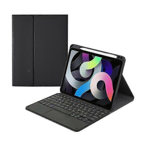 (2021 11, Black) Wireless Keyboard Case With Trackpad Pencil Holder For Ipad