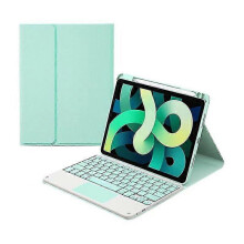 (Air 4 10.9 11, Green Light) Wireless Keyboard Case With Trackpad Pencil Holder For Ipad