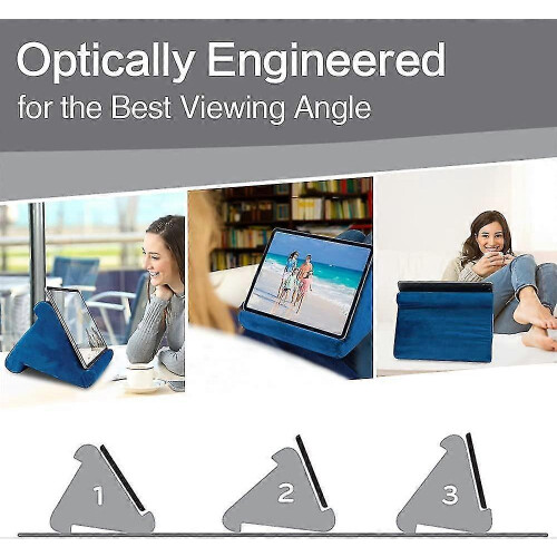 (blue) Tablet Stand Pillow, Multi-angle Soft Pillow Lap Stand, Wedge Holder, Portable Triangle Tablet Stand (black) 1