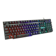 (FREE SIZE, OLD) MIMIGO USB Wired Gaming Keyboard, Led Rainbow Backlit Keyboard for Win2000/XP/Vista/7/8/10 with 1.3M Keyboard Cable