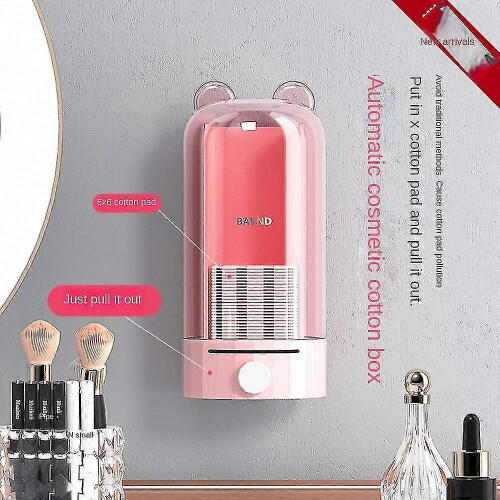 Automatic Pressing Desktop Storage Box, Cosmetic Dustproof Transparent Makeup Remover Cotton Storage 1