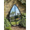 Leaf Shape Garden Wall Mirror Black Frame 76x42 Cm 1