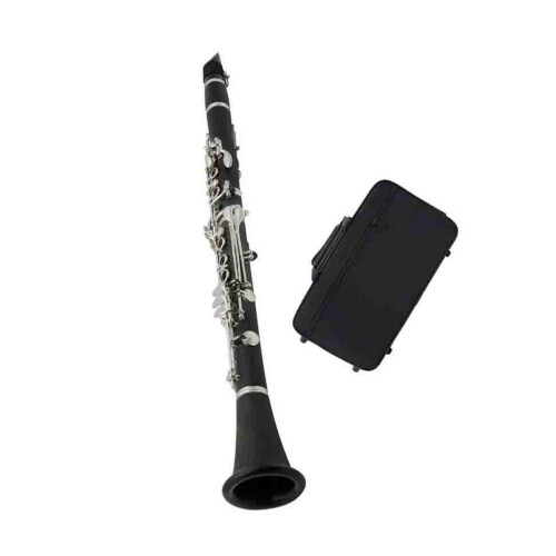 Professional Bb Clarinet 17 Key Ebonite with Case Strap Screwdriver and Complete Accessory Kit