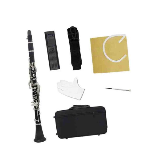Professional Bb Clarinet 17 Key Ebonite with Case Strap Screwdriver and Complete Accessory Kit 2