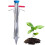 Long Handle Bulb Planter and Seedling Transplanter with Soft Grip 14CM Depth for Garden Yard 1