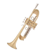 Bb Brass Trumpet with Gold Lacquer Finish, Warm Resonant Tone, Beginner and Student Set