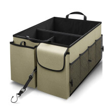 (Gray, 58*43*27cm) Car Storage Organizer, Foldable Oxford Fabric Trunk Organizer Box, Large Capacity Collapsible Storage Bin for SUV Sedan Van