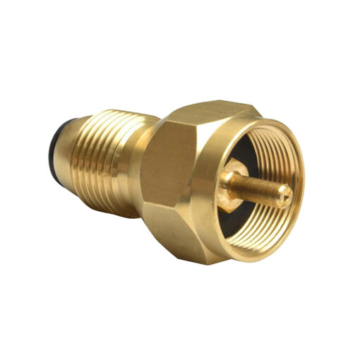 Propane Tank Refill Adapter with Brass Transfer Fitting, Automatic Cutoff, Universal Compatibility