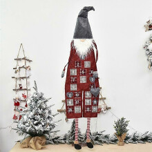 (GRAY) Christmas Advent Calendar 2022, Gnome with Pockets 24 Days, Reusable Fabric Christmas Countdown Calendar, Home Wall Hanging Xmas Decorations
