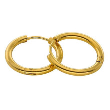 (2.5mm * 8mm, Golden) 1 Pair Stainless Steel Fashion Punk Unisex Ear Hoop Circle Earrings Jewelry Gift