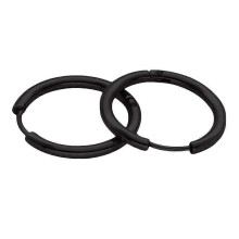 (2.5mm * 8mm, Black) 1 Pair Stainless Steel Fashion Punk Unisex Ear Hoop Circle Earrings Jewelry Gift