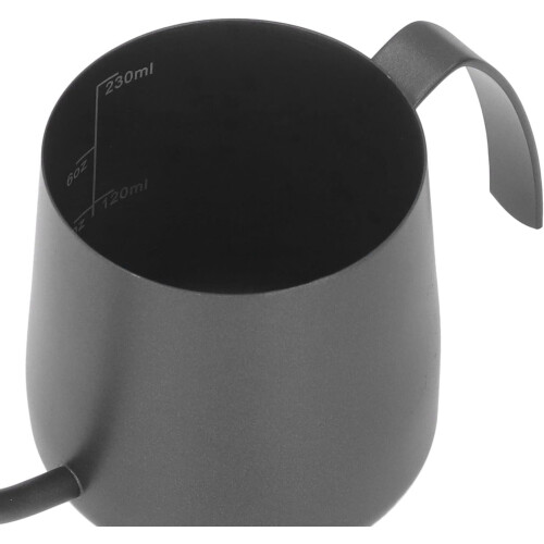 Black Gooseneck Coffee Kettle 250ml Stainless Steel with Scale Precise Pour Control Handle 1