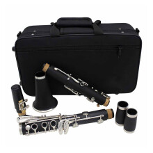 Professional Bb Clarinet 17 Keys Bakelite Woodwind with Adjustable Thumb Rest and Case
