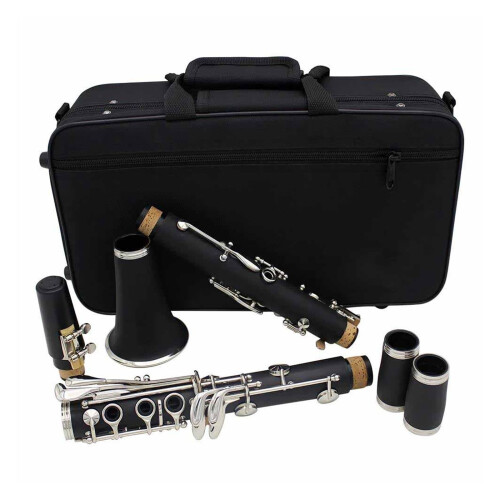 Professional Bb Clarinet 17 Keys Bakelite Woodwind with Adjustable Thumb Rest and Case