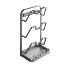 Pot Lid Organizer Wall Mounted 3 Tier Rustproof Carbon Steel Cutting Board Holder 25kg Capacity