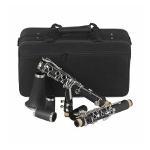 Professional Bb Clarinet Black 17 Key Woodwind Instrument with Rich Clear Tone and Accessories Bag