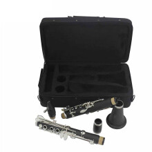Bb Clarinet 17 Key Woodwind Instrument with Case Strap Cloth Bright Tone for Students and Adults