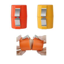 2 Pack Egg Cracker Tool for Hard Boiled Eggs, Stainless Steel Egg Shell Opener, Orange and Yellow