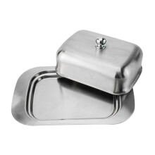 Stainless Steel Butter Dish with Transparent Lid, Odor Countertop Butter Keeper Tray Ref: 4916