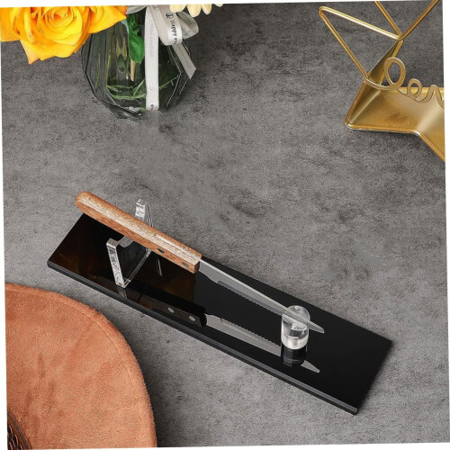 Clear Acrylic Knife Holder with Black Base, SpaceSaving Kitchen Display Stand for Countertop Storage 2