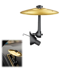 Car Cymbal Gold with Easy Vent Installation, Adjustable Arm, Fun InCar Mini Drum Accessory