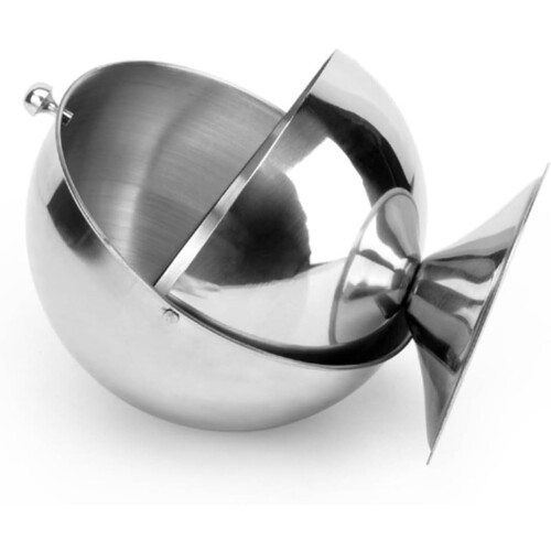 Stainless Steel Sugar Bowl with Lid Rustproof Spherical Candy Jar Unbreakable for Kitchen Dining 2